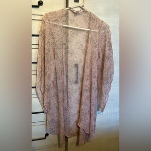 LC Lauren Conrad Sheer Pink Floral Kimono